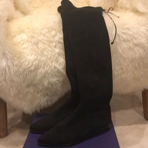 Stuart Weitzman Leggylady Size 8 Black Suede Boots